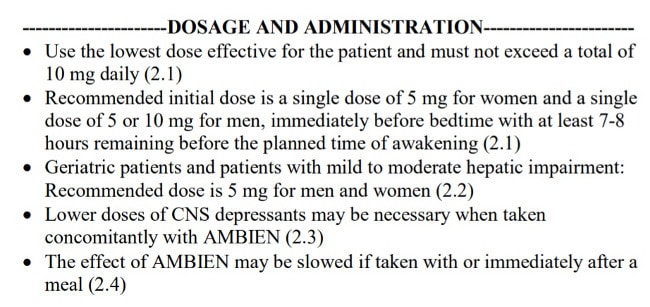 warning of ambien black box