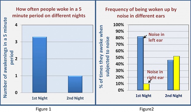 diagram showing the results of research into sleep quality in a new place