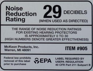 label noise nrr rating earplugs reduction explanation short