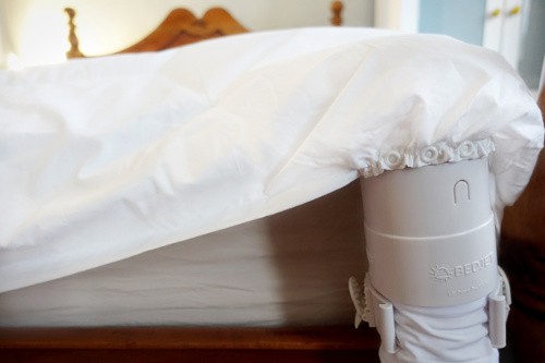 photo showing the bedjet nozzle going into the aircomforter sheet