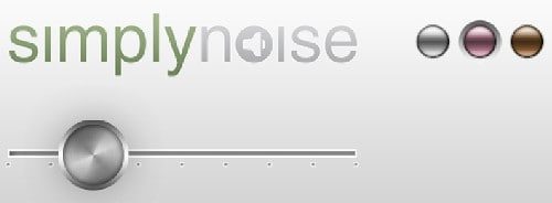 screenshot of the simply noise website