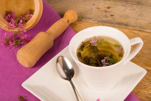 valerian tea freshly prepared with the flower