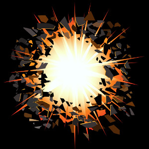 image of an explosion to represent exploding head syndrome