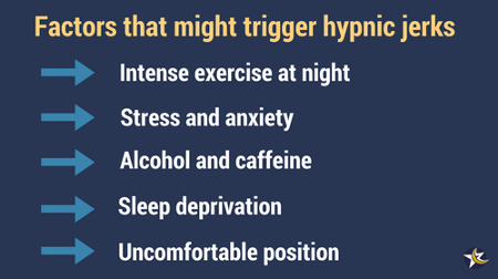 infographic about factors that can cause hypnic jerks