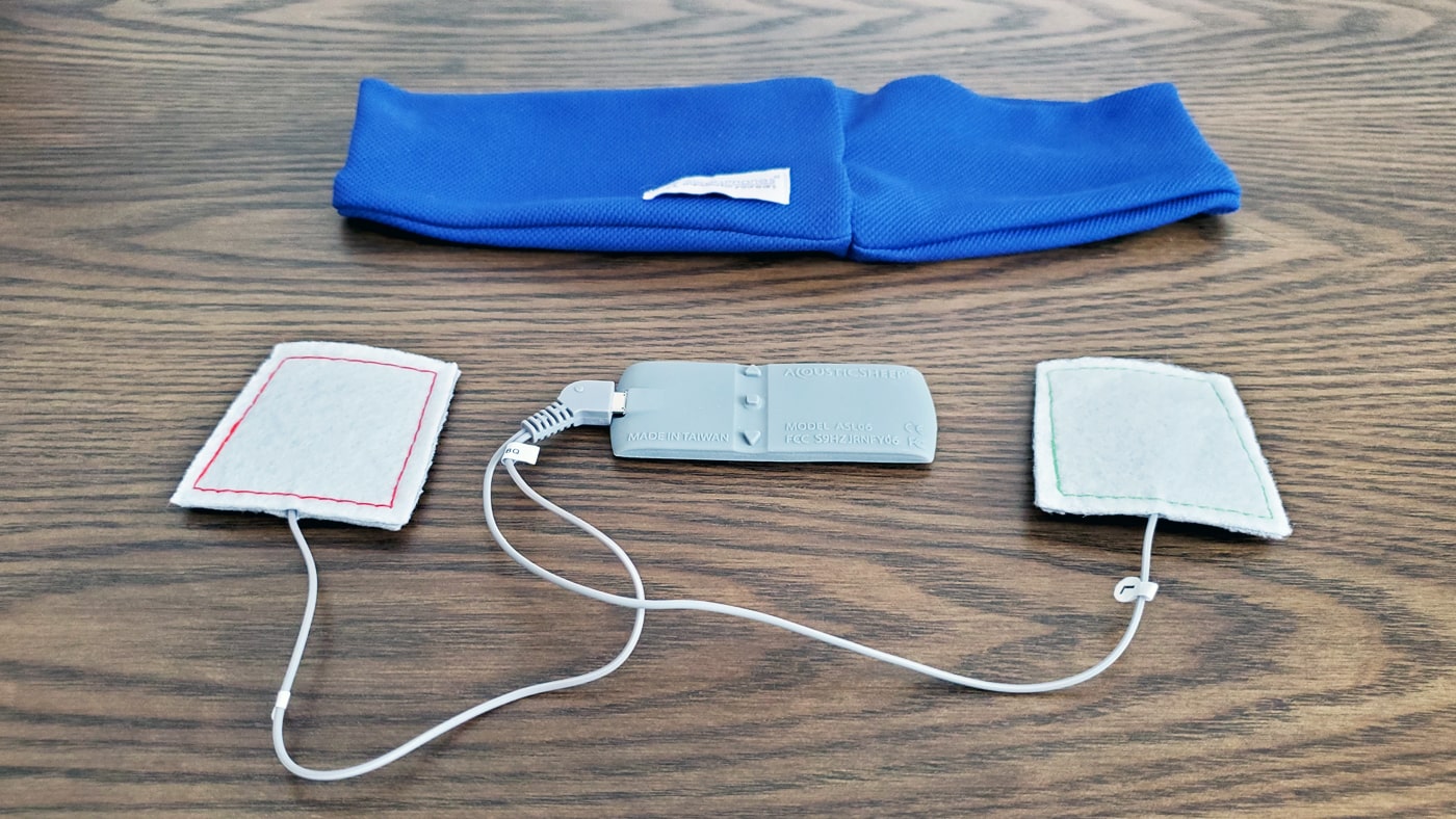 Acousticsheep SleepPhones components removed from the headband