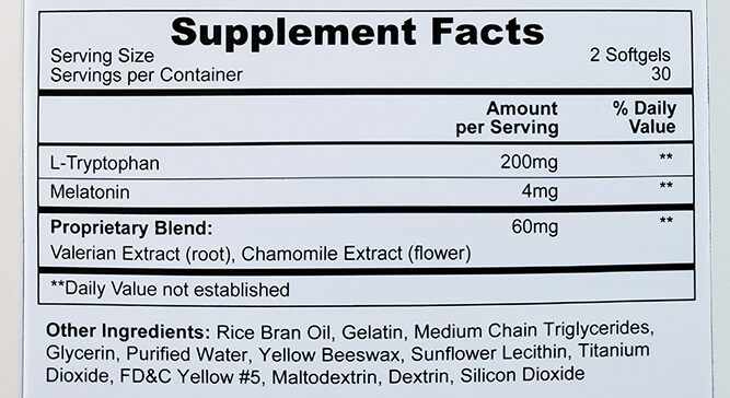 ingredients section from the alteril box showing the supplement facts and other ingredients