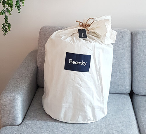 the Bearaby cotton Napper weighted blanket in its original bag