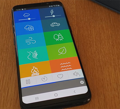 white noise generator app being used on a samsung phone