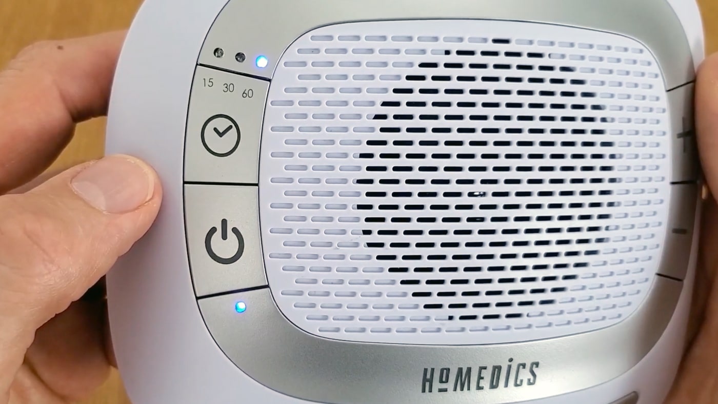 Homedics Sound Spa Rejuvenate auto-off timers close up