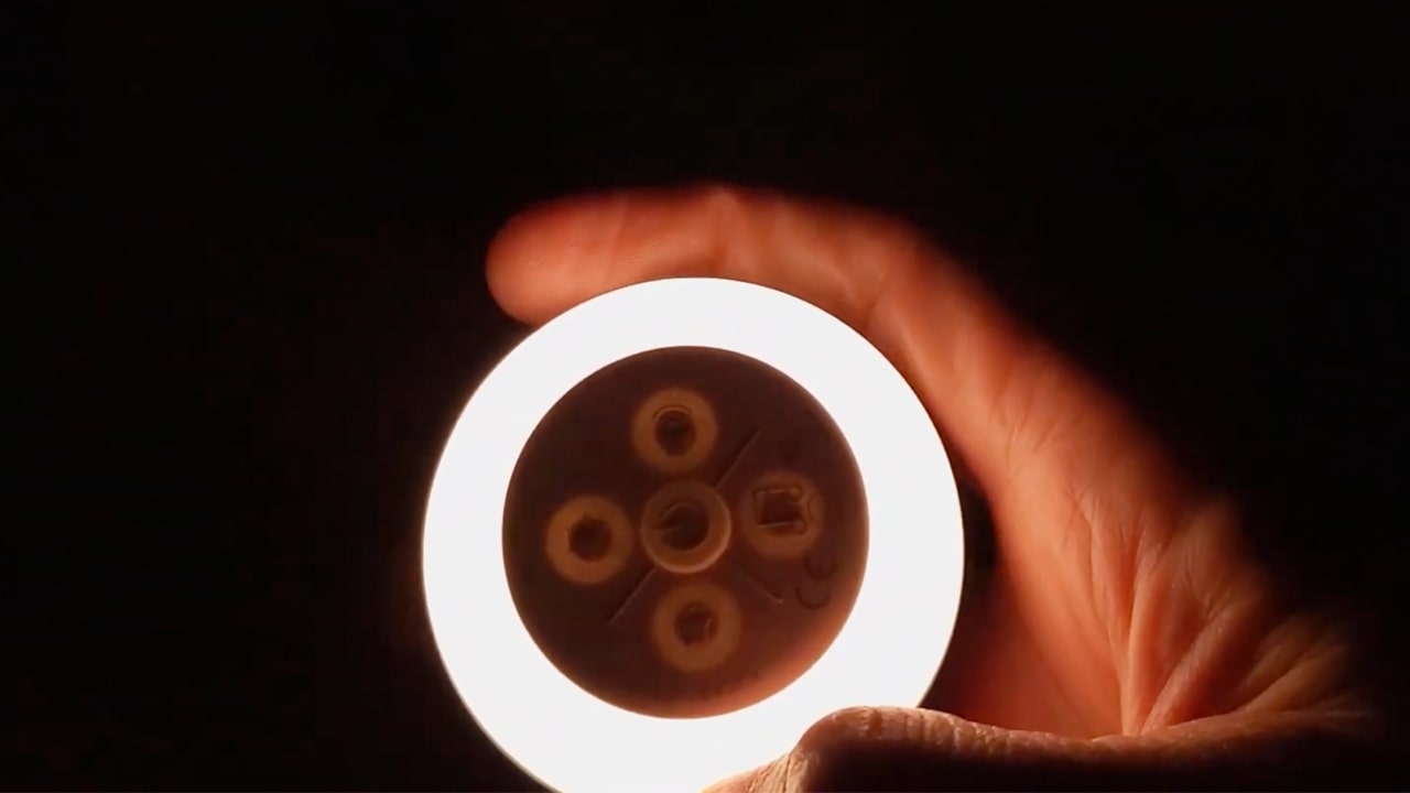 Yogasleep Travel Mini buttons in the dark