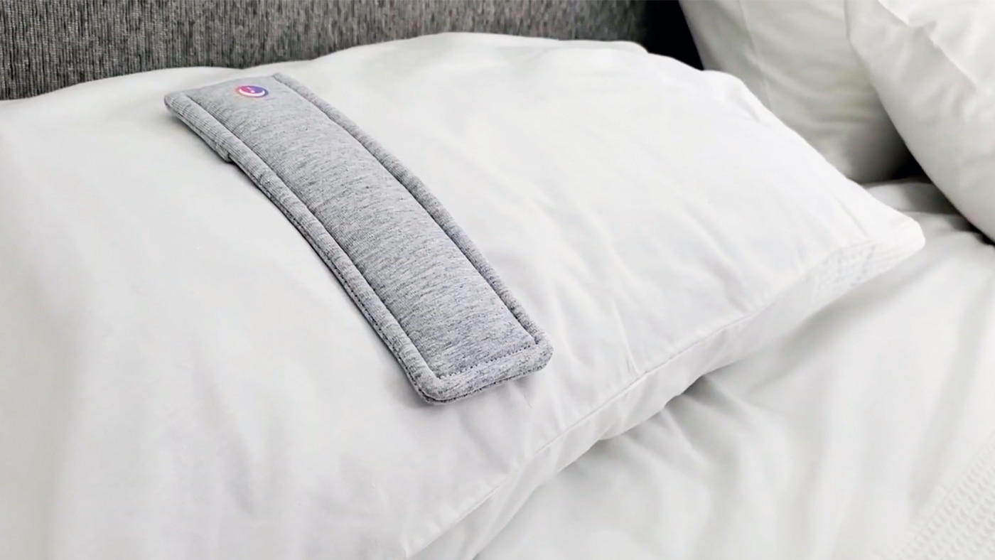 Drowsie pillow speaker on top of a pillow