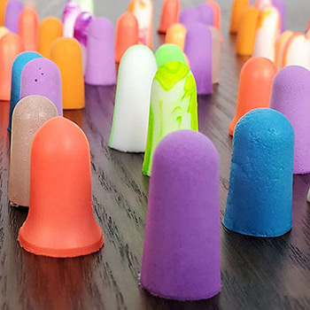 foam earplugs on a table