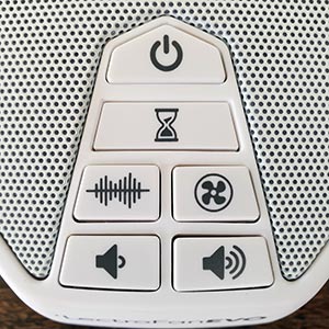close up photo of the lectrofan evo's buttons