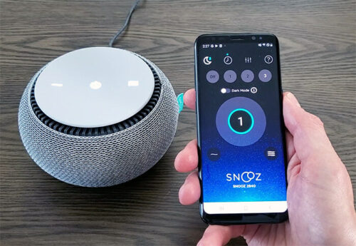 snooz sound machine with the smartphone app