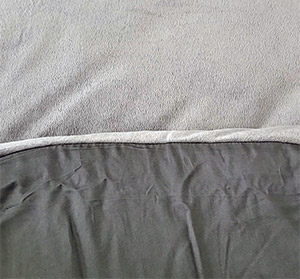 luxome cover material showing half bamboo and half minky