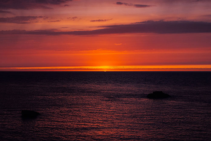 photo of a sunset over the sea