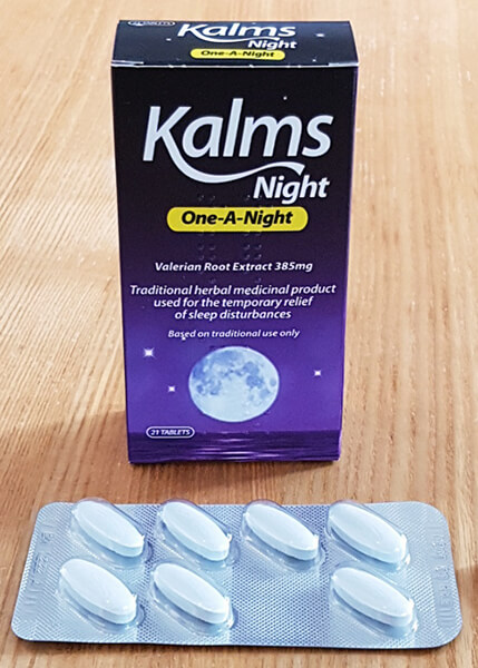 photo of the Kalms Night One A Night 354mg valerian sleep aid