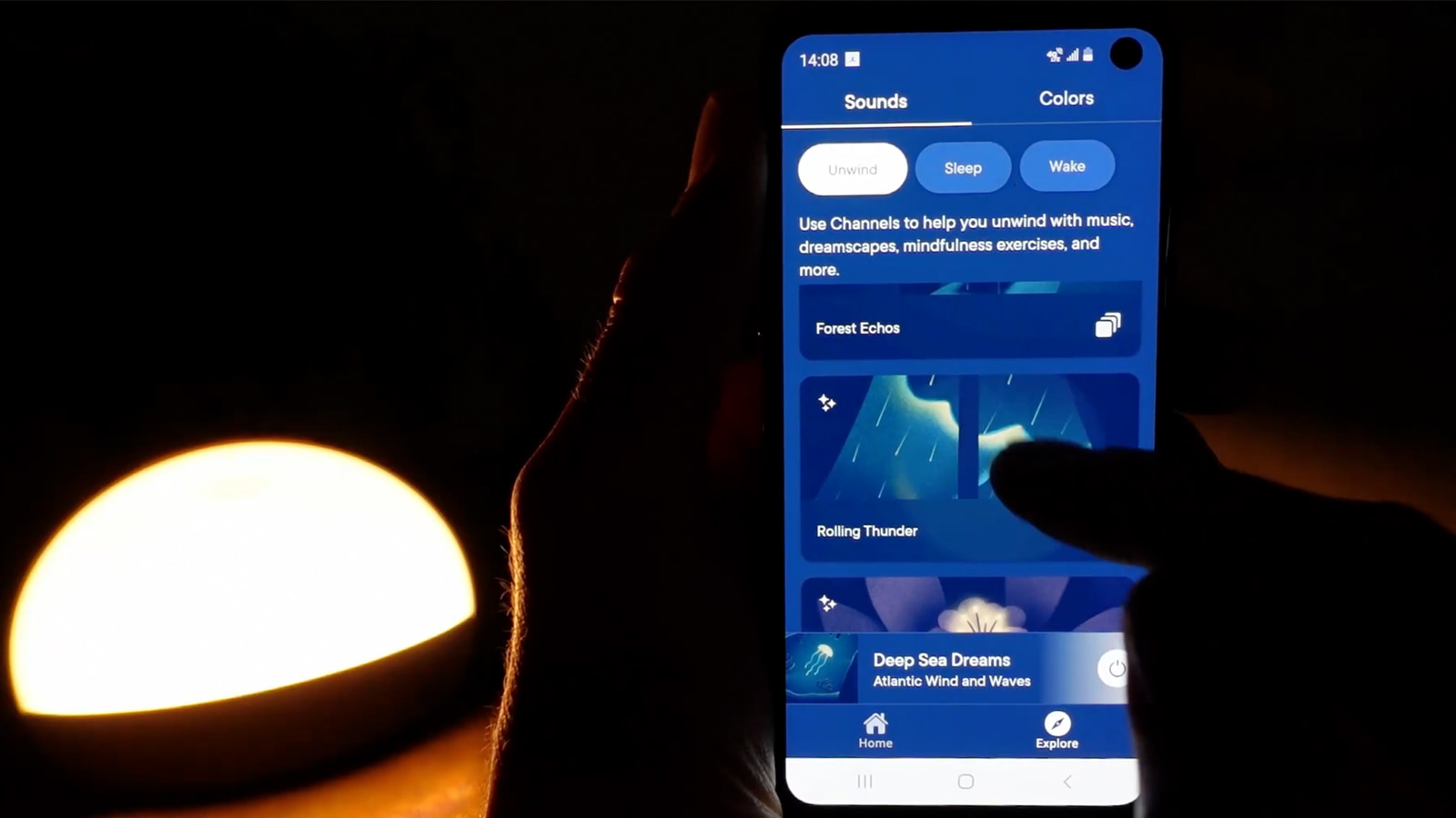 app screen showing some of the sounds of the Hatch Restore
