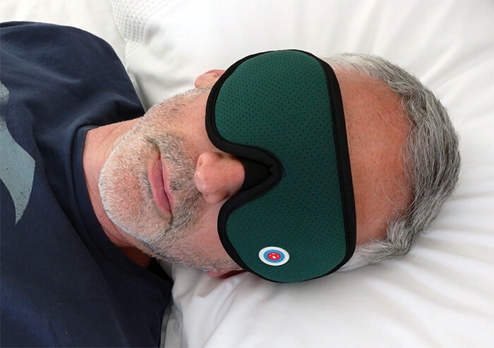 man using the Medi Grade sleep mask