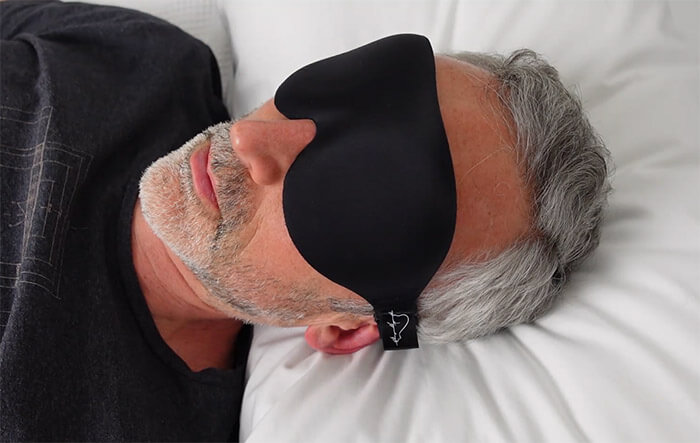 man with sleep mask