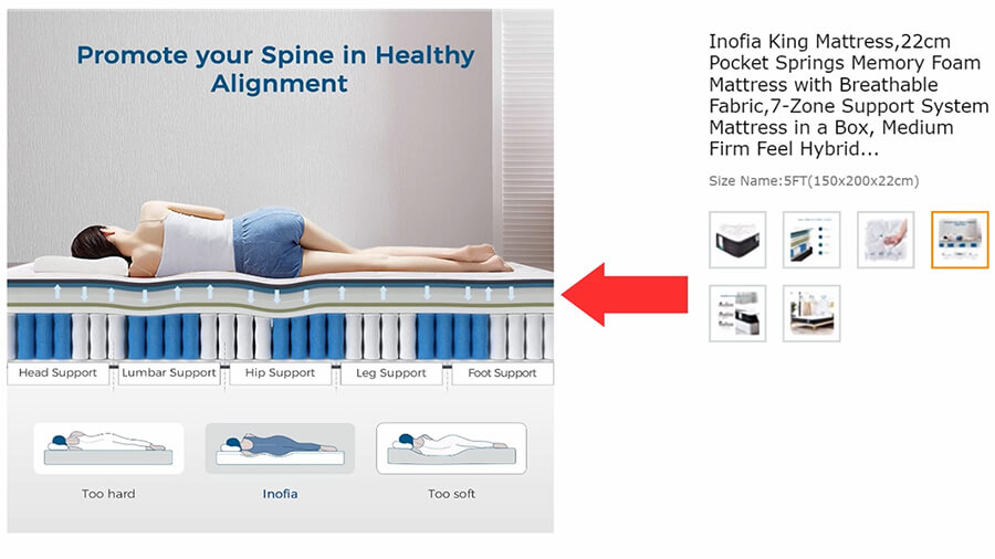 Amazon product image for the Inofia mattress