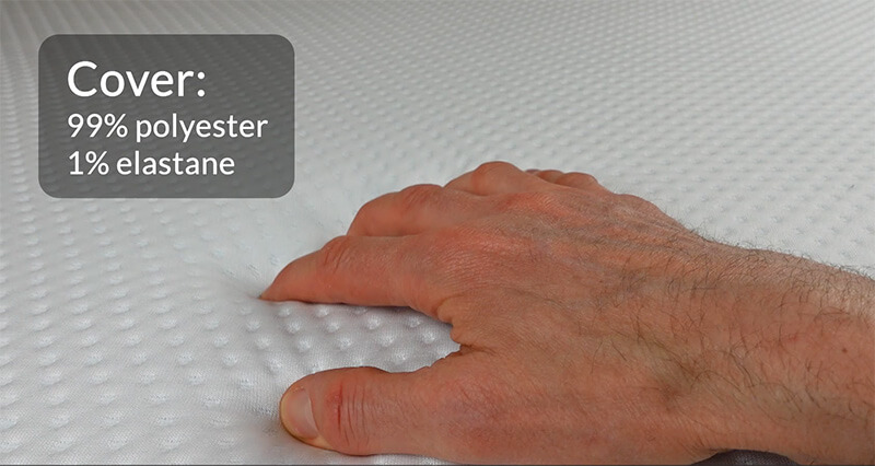 A hand feeling the cover of the Emma original mattress