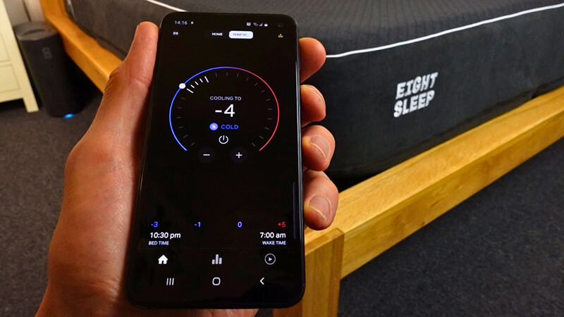 App screen of the Eight Sleep Pod Cover 3 showing the cooling function