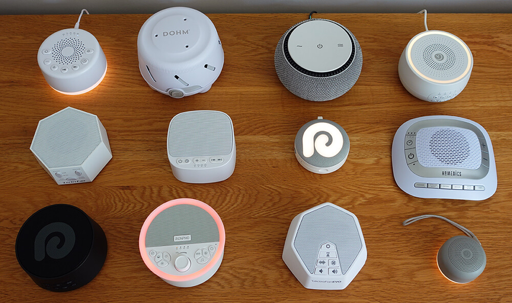 A selection of 12 white noise machines