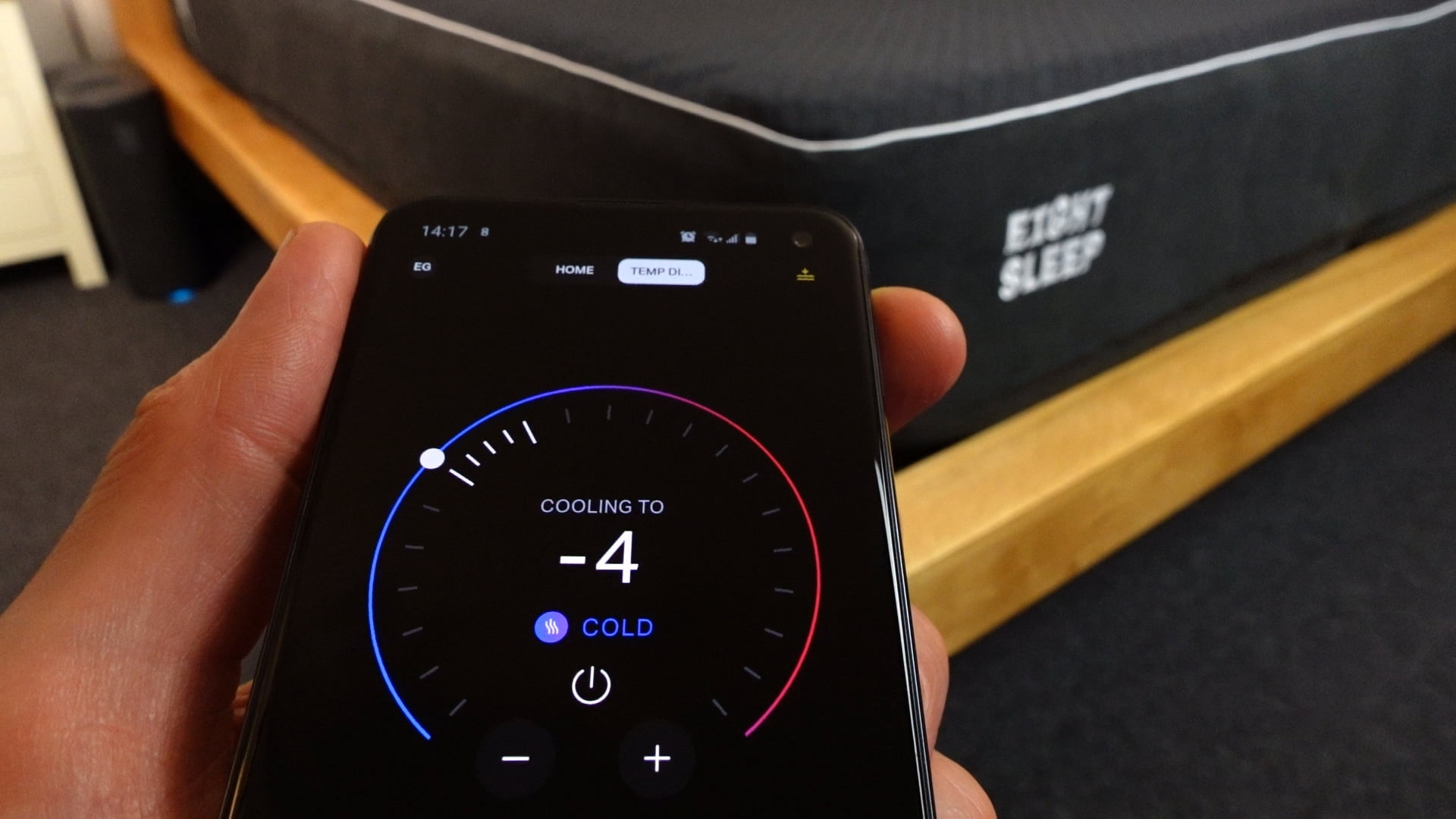 Eight Sleep Pod 3 cover main temperature dial on the app