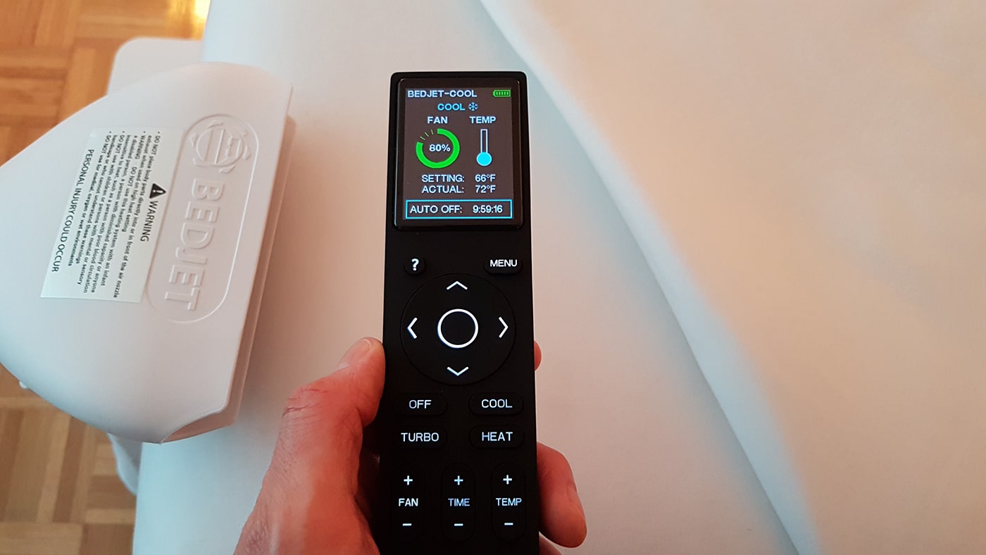 bedjet 3 remote control fan and temp settings