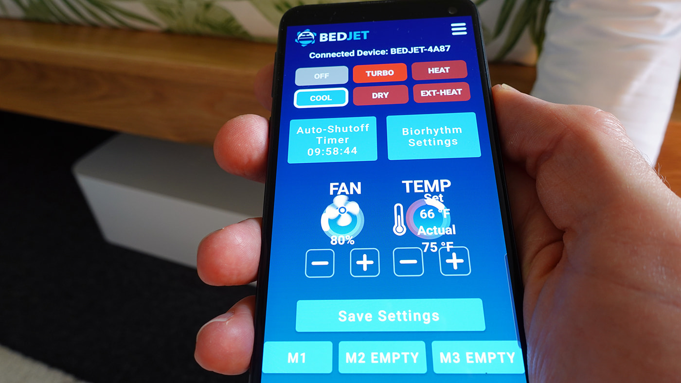 bedjet app on a phone
