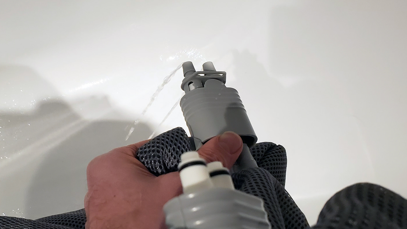 draining the Dock Pro mattress pad for maintenance