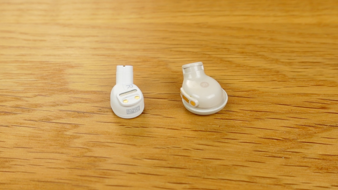 Ozlo Sleepbuds and Soundcore Sleep A20 internal body compared