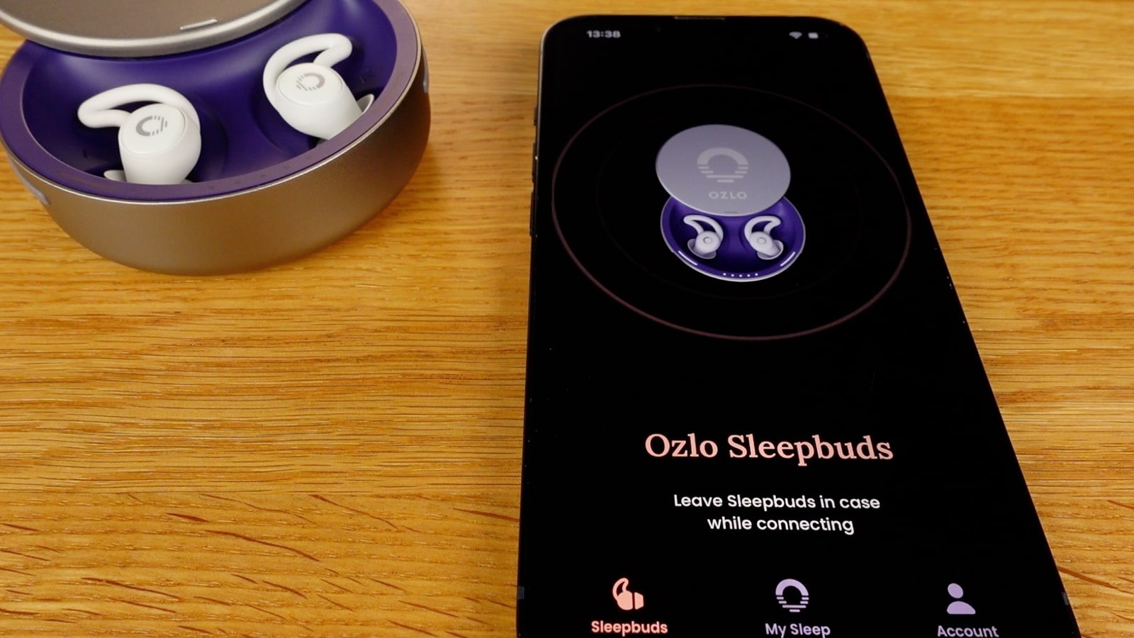 Ozlo Sleepbuds app screen showing the connection