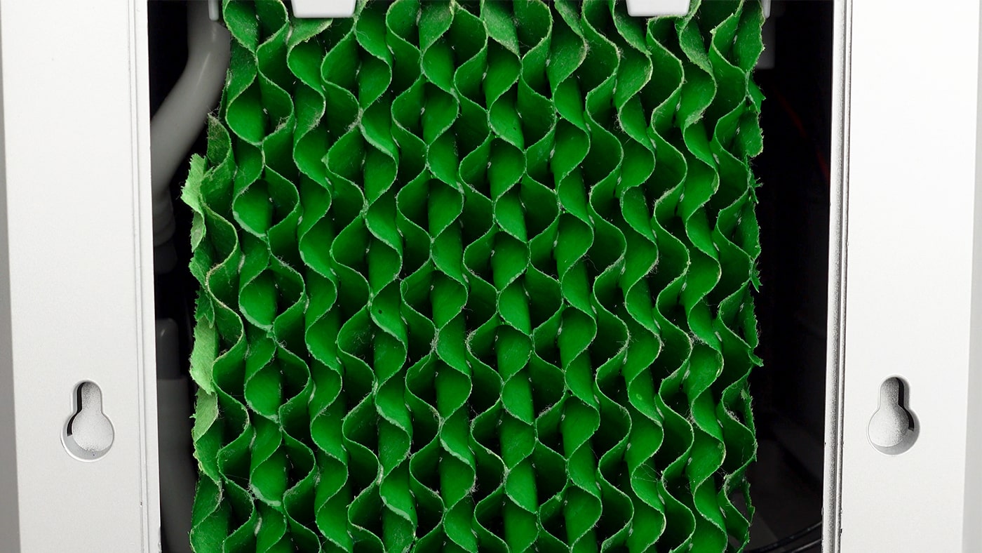 photo of the cardboard filter inside the Adamson B10 Bed cooling system